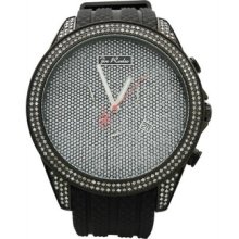 Joe Rodeo Men's Jrem4 Empire 2.25ct Diamond Rubber Strap Steel Quartz Watch