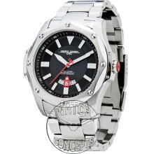 Jorg Gray Casual wrist watches: 9100 Black Dial Steel Date jg9100-21