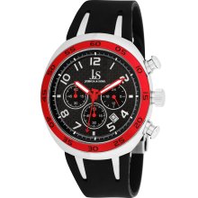 Joshua & Sons Men's Red/ Black Chronograph Carbon Fiber Strap Watch (Men's Quartz chronograph)