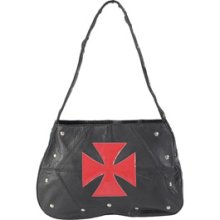Journee Collection Women's Studded Leather Handbag (Black)
