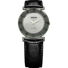 Jowissa Women's J2.004.M Roma 30 mm Silver Dial Roman Numeral Lea ...