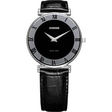 Jowissa Women's J2.006.L Roma 36 mm Black Dial Leather Roman Nume ...