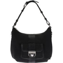 Judith Ripka Jacquard Shoulder Bag w/ Front Lock Pocket - Black - One Size