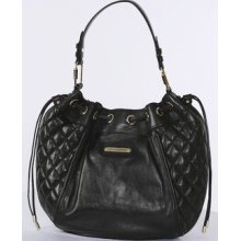 Juicy Couture Pacific Avenue Crescent Vintage Quilted Leather Hobo Bag In Black