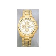 Jules Jurgensen Yellow Chronograph White Color Dial Bracelet Stainless Steel Men's Sport Watch 7669Y