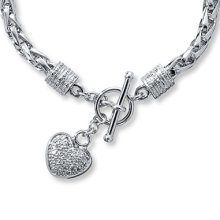 Kay Jewelers Diamond Heart Bracelet 1/8 ct tw Round-cut Sterling Silver- Diamond