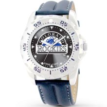Kay Jewelers Men s MLB Watch Colorado Rockies Stainless Steel/Leather- Men's Watches