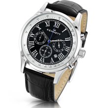 Kennett Savro Black and Silver Chronograph Watch
