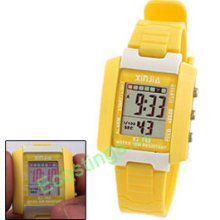 Kids Sports Digital Alarm Wrist Watch Stopwatch Yellow