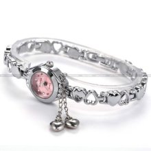 Kimio Heart Bracelet Crystal Lady Girl Pink Dial Quartz Watch Gift Usts