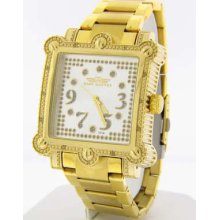 King Master Men's Diamond Gold-tone Stainless Steel Case Silver Dial Watch