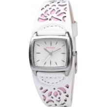 KLS-0223L Kahuna Ladies White and Pink Cuff Watch KLS-0223L Kahuna Ladies White and Pink Cuff Watch