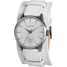 KLS-0243L Kahuna Ladies White Floral Pattern Strap Watch