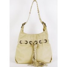 Kooba Beige Leather Braided Shoulder Bag