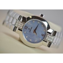 Ladies Concord Blue Mop Dial Swiss Quartz Diamonds Stainless