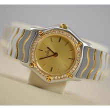 Ladies Ebel Diamond Bezel Classic Wave Stainless Steel Quartz Needs Service