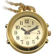 Ladies Gold Pendant Talking Watch with Chain