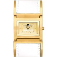 Ladies' Goldtone & White Bangle Watch