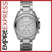 Ladies Michael Kors Runway Silver Crystal Watch - Mk5165 - Rrp £235