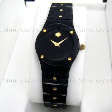 Ladies Movado Sports Edition Se Pvd Vintage Black Museum Dial Swiss Watch Rare