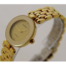 Ladies Rado Florence Watch, Gold Tone Band , Gold Dial