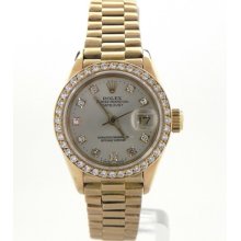 Ladies Rolex Datejust 69138 18k Original Diamond Dial & Bezel Watch Box & Papers
