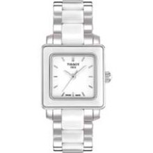 Ladies' Tissot Cera Ceramic and Stainless Steel Watch with Square