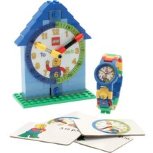 Lego Time Teacher Boy's Quartz Watch With White Dial Analogue Display And Blue Plastic Or Pu Strap 9005008