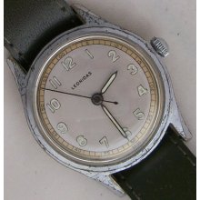 Leonidas Military Wristwatch Nickel Chromiun Case Load Manual Original Dial 31 M