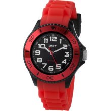 Limit Nitro Unisex Quartz Watch With Red Dial Analogue Display And Red Silicone Strap 5475.01