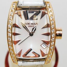 Locman Panorama 18k Solid Yellow Gold Ladies Diamond Watch 153 Made In Italy