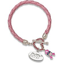 LogoArt New York Jets Breast Cancer Awareness Pink Rope Bracelet