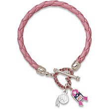 LogoArt Washington Redskins Breast Cancer Awareness Pink Rope Bracelet