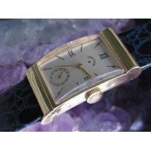 Lord Elgin Vintage 14k Gold Wrist Watch, Fancy Scroll Design