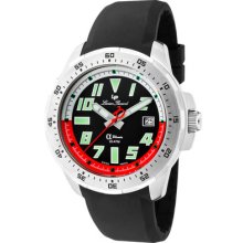 Lucien Piccard A2208rd Men's A Diver Black Dial Black Rubber Watch