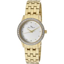 Lucien Piccard Women's Monte Velan Crystal Champagne Textured Dial Gol