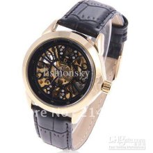 Luxury Fashion Auto Automatic Mechanical Golden Case 12 Arabic Numer