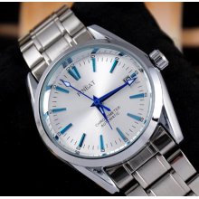 Luxury Gift Men's Automatic Mechanical Stainless Steel Day Calendar Wrist Watch