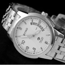 Luxury Men Special Day Calendar Automatic Mechanical Stainless Steel Wrist Watch