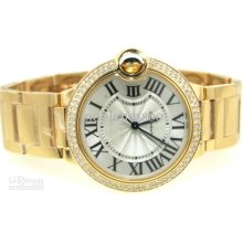Luxury Men's 18k Gold Ballon Watch Diamond Bezl Automatic Men's Watc