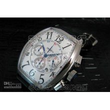 Luxury Mens Conquistador Silver Dial Chronograph Cortez Stainless St