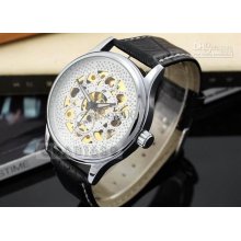 Luxury Watches Automatic Dive Mans Glass Back Wristwatch Men White D