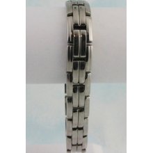 Man's Stainless Steel And Titanium Heavy Link Bracelet 8.5 Inches