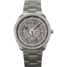 Mayan Watch Sport Metal Watch - Stainless Steel - Maroon