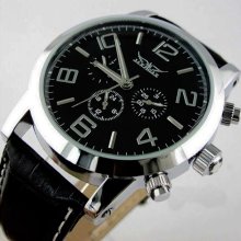 Mechanical Automatic Black Dial Black Strap Classical Mens Watch