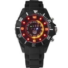 Men Lady Green Blue Led Light Digital Date Day Black Silicone Sport Watch Gbh