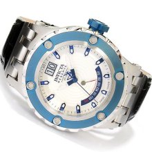 Menâ€™s Invicta Specialty Reserve Quartz Silver Dial Blue Ip Bezel Watch 10101