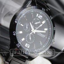 Men Sport Water Hand Dial Hours Clock Fashion Black Steel Wrist Watch B009bb Men Sport Water Hand Dial Hours Clock Fashion Black Steel Wrist Watch B009bb