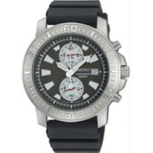 Menandamp;apos;s Stainless Steel Chronograph Black Dial Strap - Watch
