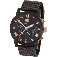 Mens Automatic Black Plated Stainless Steel Wrist Watch Andbbbrg